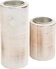 VBS Decorative wooden tealight holders, set of 2