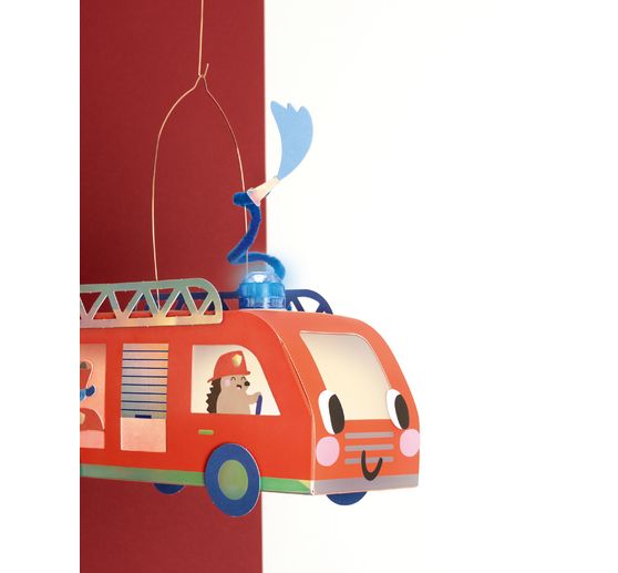 Kit créatif lanternes « Pompiers », 2 LED incluses