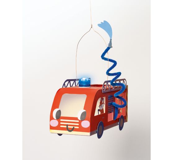 Kit créatif lanternes « Pompiers », 2 LED incluses
