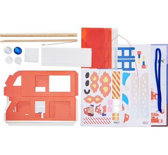 Kit créatif lanternes « Pompiers », 2 LED incluses