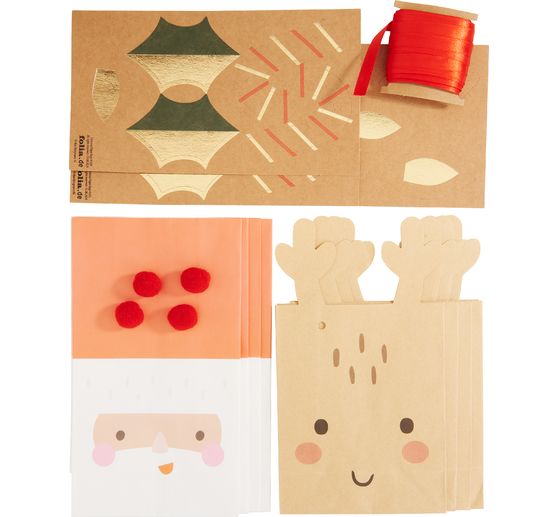 Paper Bag Set "Santa & Deer"