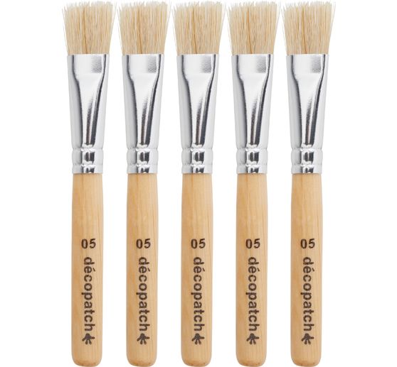 Pinceaux brosses pure soie n° 5 Décopatch, 5 pc.