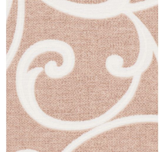 Tissu déco imprimé aspect lin au mètre « Diamond- Beige »