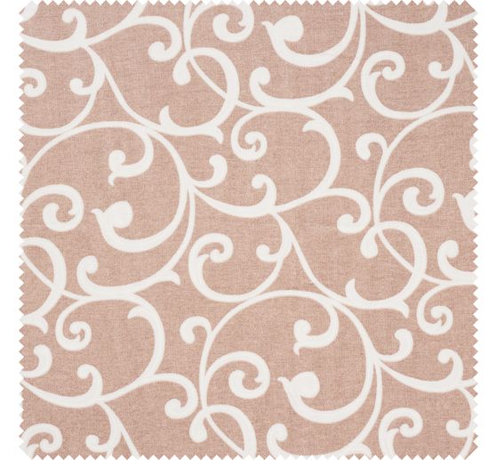 Tissu déco imprimé aspect lin au mètre « Diamond- Beige »