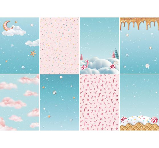 Soie de paille à motifs backgrounds « Candy Christmas »