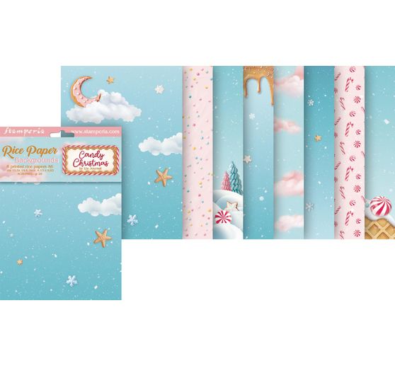 Soie de paille à motifs backgrounds « Candy Christmas »