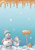 Motif straw silk "Candy Christmas - Snowman"
