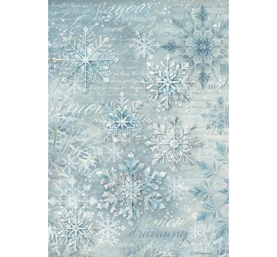 Motif straw silk "The Owl's House - Snowflakes"
