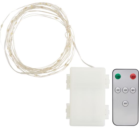 Guirlande lumineuse micro-LED d'extérieur, avec télécommande, 50 LED