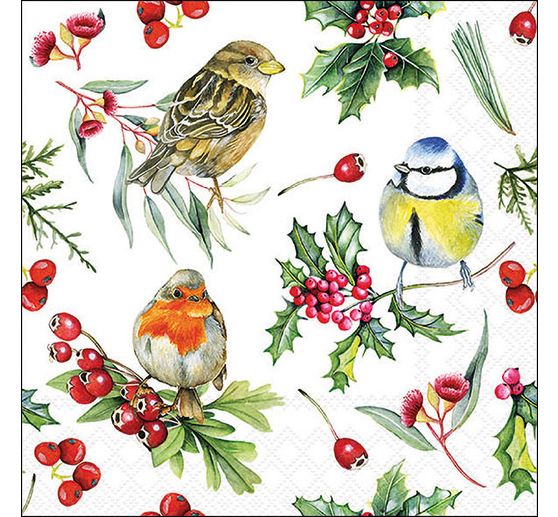 Serviette « Birds in Winter »