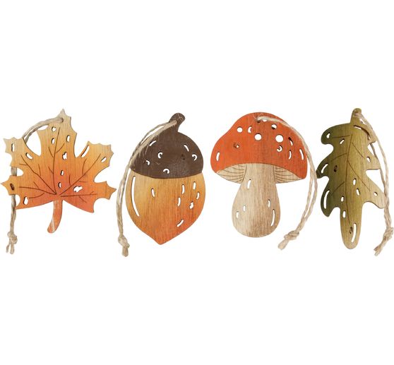 Décorations à suspendre en bois « Amour d'automne »