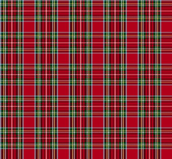 Tissu déco imprimé aspect lin au mètre « Tartan »