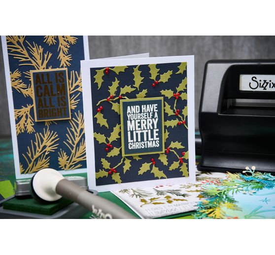 Gabarit d’estampe Sizzix Thinlits « Holiday Greens by Tim Holtz »