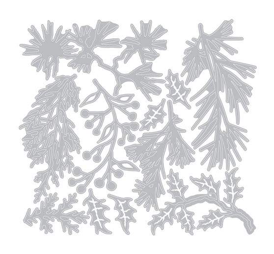 Gabarit d’estampe Sizzix Thinlits « Holiday Greens by Tim Holtz »