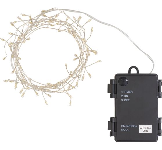 Guirlande lumineuse LED d'extérieur avec minuterie 6/18h, 80 LED