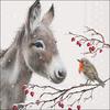 Serviette &laquo; Donkey And Robin &raquo;