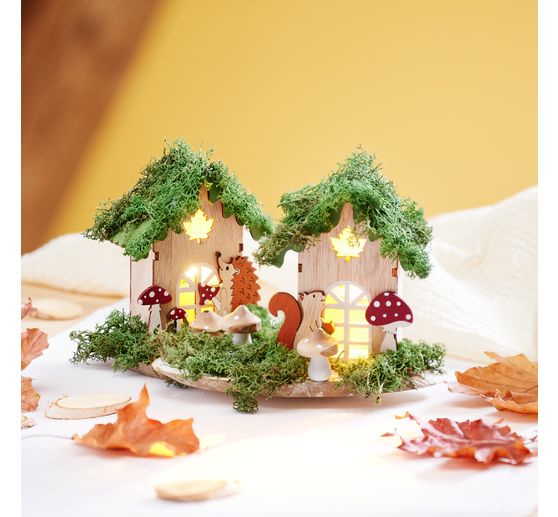 VBS Wooden building kit "Autumn house", incl. LEDs