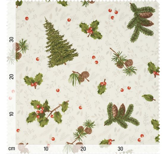 Tissu imprimé aspect lin au mètre « Woodland »