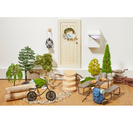 Kit Porte De Lutin De Noël - 67 Pièces En Bois DIY - Décoration Magique Avec éclairage Pour Enfant