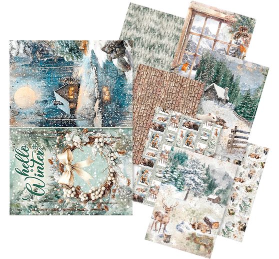 Assortiment de soies de paille à motifs « Forest Tales », set de 8 pièces