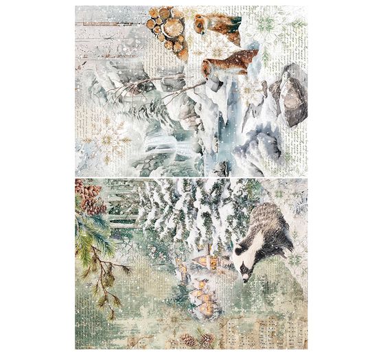 Assortiment de soies de paille à motifs « Forest Tales », set de 4 pièces