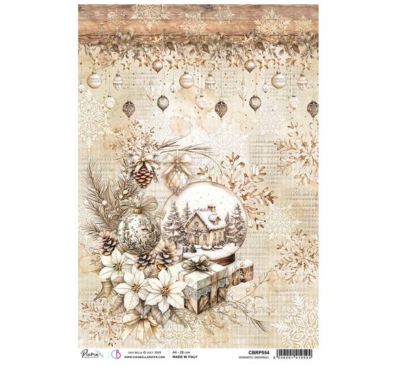Soie de paille à motifs « Winter Season - Romantic Snowball »