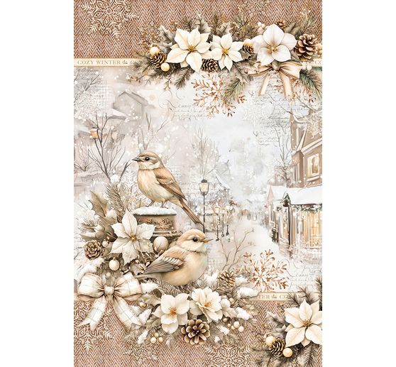 Assortiment de soies de paille à motifs « Winter Season », set de 4 pièces
