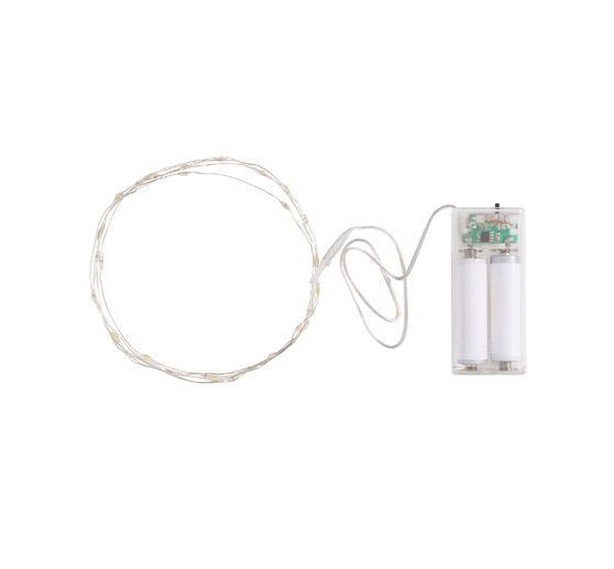 Guirlande lumineuse micro-LED VBS, avec minuterie 6/18 h, câble argenté, 30 LED