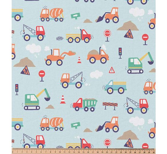 Cotton fabric "Construction vehicles"