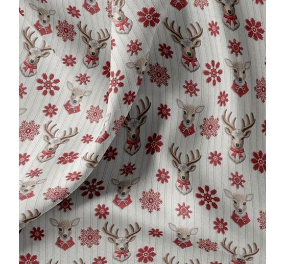 Cotton fabric "Nordic Reindeer"