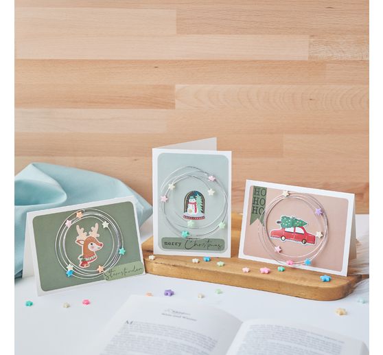 Cartes doubles et enveloppes VBS « Crème », A6, 50 pc.