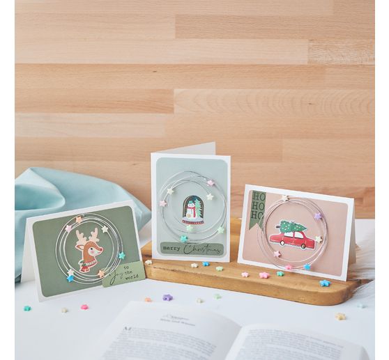 Cartes doubles et enveloppes VBS « Crème », A6, 50 pc.
