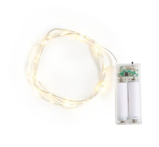 Guirlande lumineuse micro-LED VBS, avec minuterie 6/18 h, câble doré, 10 LED