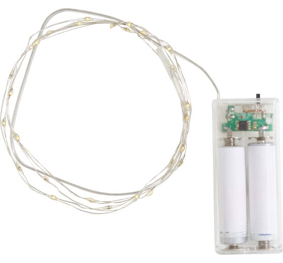 Guirlande lumineuse micro-LED VBS, avec minuterie 6/18 h, câble doré, 10 LED