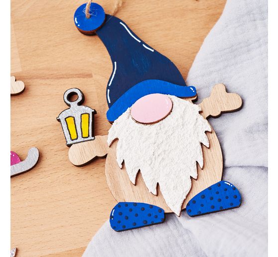 Décorations à suspendre en bois VBS « Lutin », set de 2
