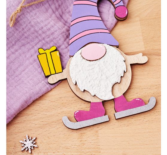 Décorations à suspendre en bois VBS « Lutin », set de 2