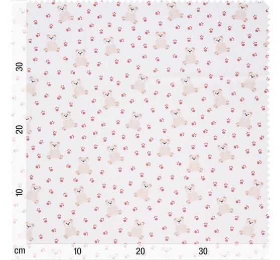 Tissu coton au mètre « Teddy et pattes »