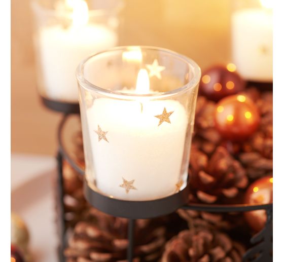 Couronne de l'Avent en bois et métal avec décors silhouette arbre