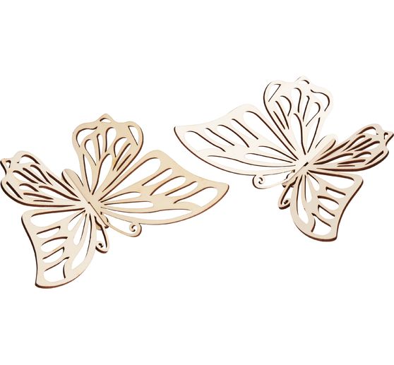 D&eacute;coration &agrave; embo&icirc;ter en bois VBS &laquo; Papillons voletants &raquo;, 2 pc.