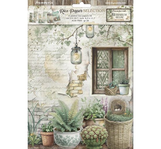 Assortiment de soies de paille à motifs « Herbarium Silvae », set de 6 pièces