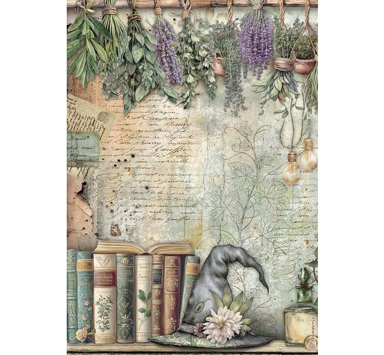 Assortiment de soies de paille à motifs « Herbarium Silvae », set de 6 pièces