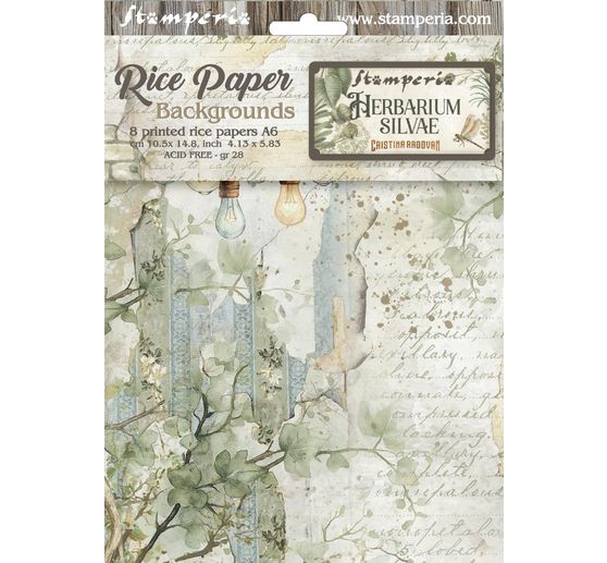 Soie de paille à motifs backgrounds « Herbarium Silvae », set de 8 pièces