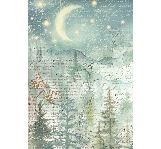 Assortiment de soies de paille à motifs « Herbarium Silvae », set de 8 pièces