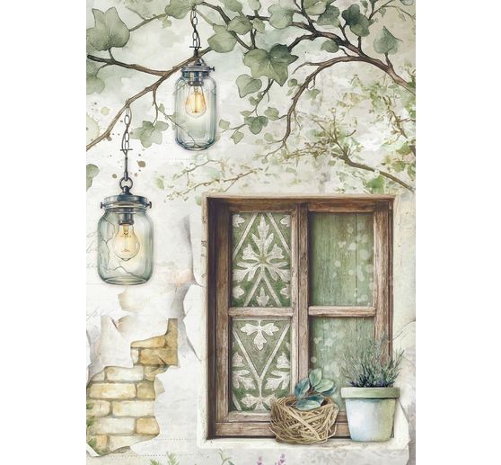 Assortiment de soies de paille à motifs « Herbarium Silvae », set de 8 pièces