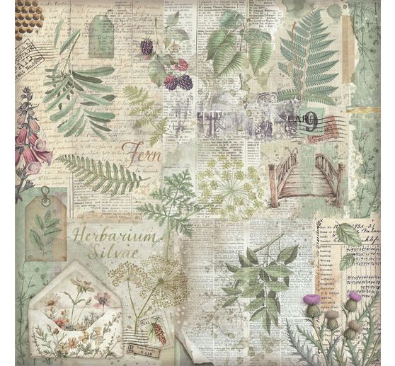 Bloc de papier scrapbooking « Herbarium Silvae Backgrounds »