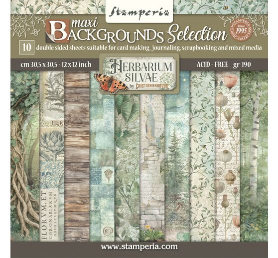 Bloc de papier scrapbooking « Herbarium Silvae Backgrounds »