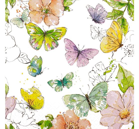 Serviette &laquo; Enchanted Butterflies &raquo;