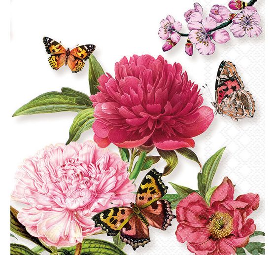 Serviette &laquo; Lovely Peonien &raquo;