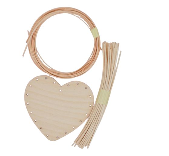 VBS Craft kit rattan cane "Heart basket"