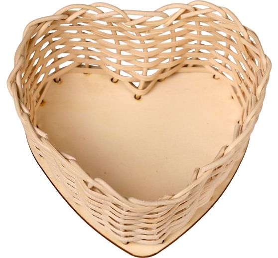 VBS Craft kit rattan cane "Heart basket"